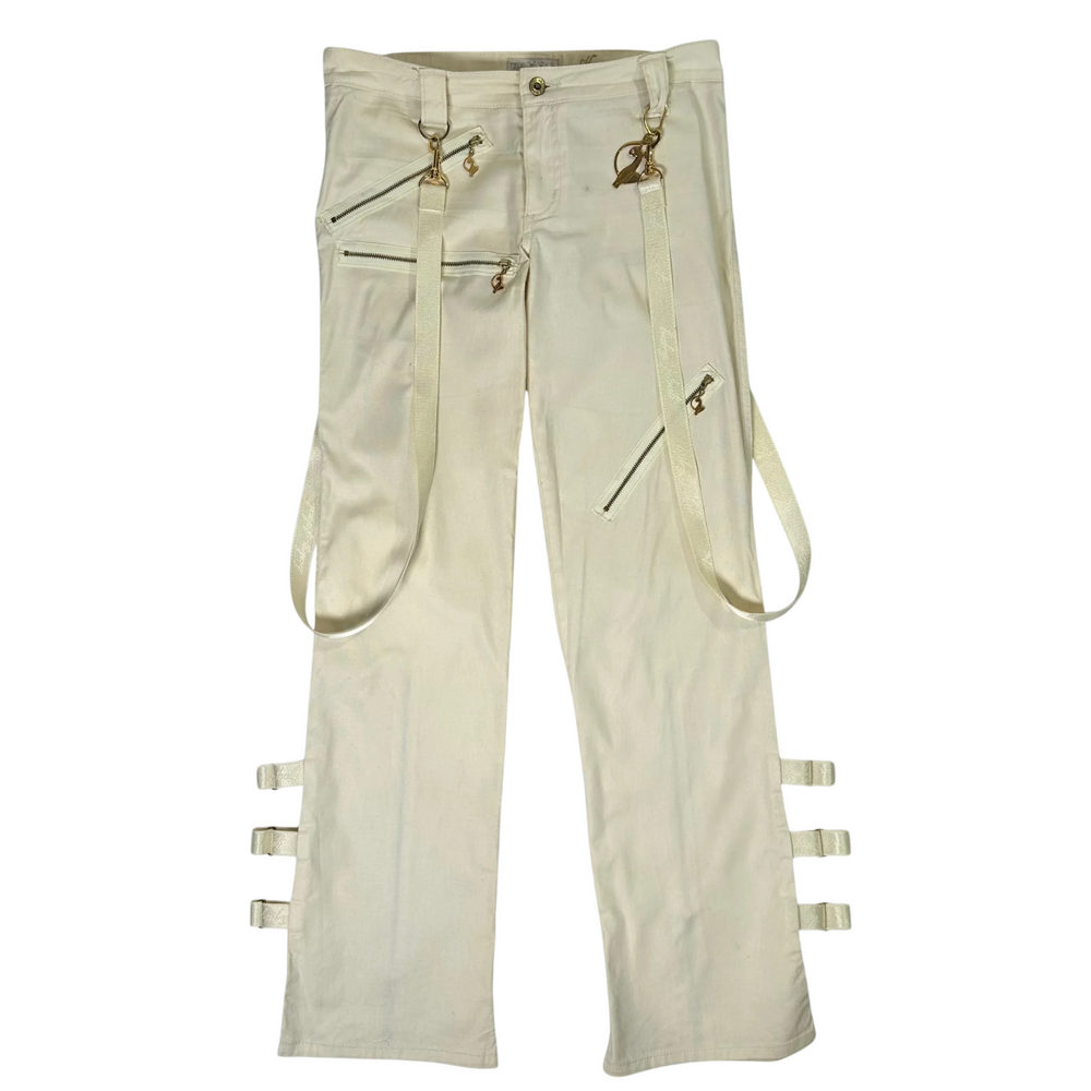 BABY PHAT low rise zip pocket pants with detachable strap details